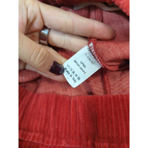 Mama B Women's Polline Cord Wide Leg Cropped Trousers Lagenlook Winter Red - Picture 3 of 6